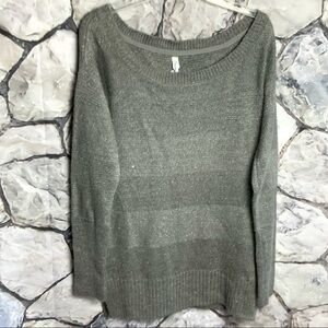 Aeropostale Gray Striped Sweater w Shimmer Wm L